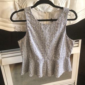 blue peplum top